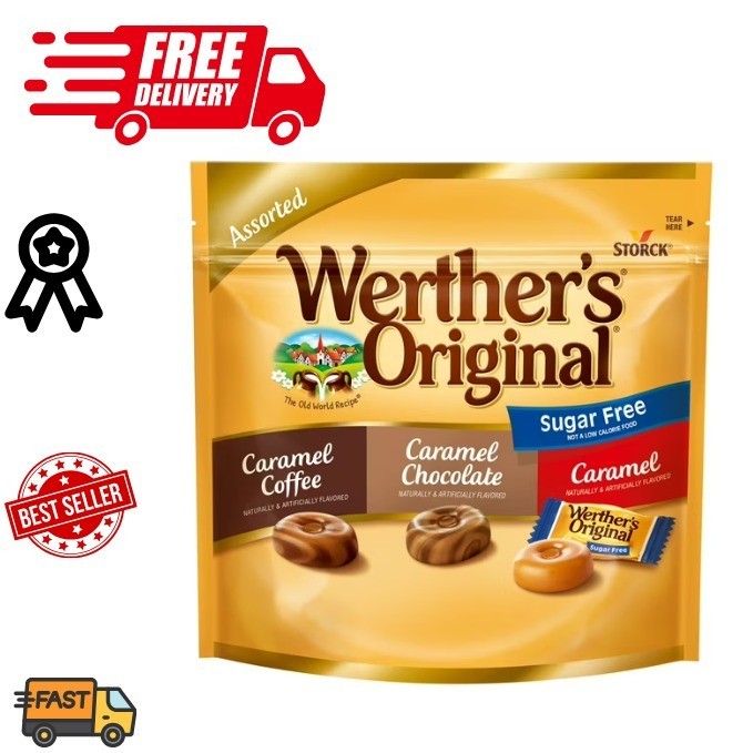 Werthers Original Hard Sugar Free Caramel Coffee,Caramel Candy 7.7Oz