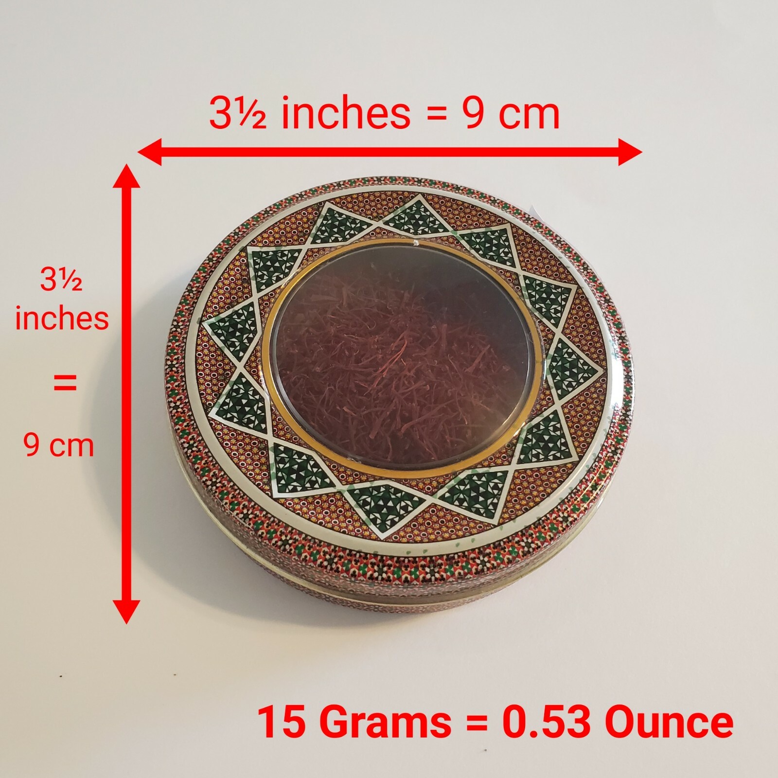 15 Grams (0.53 Ounces) best-quality premium saffron (Grade A)