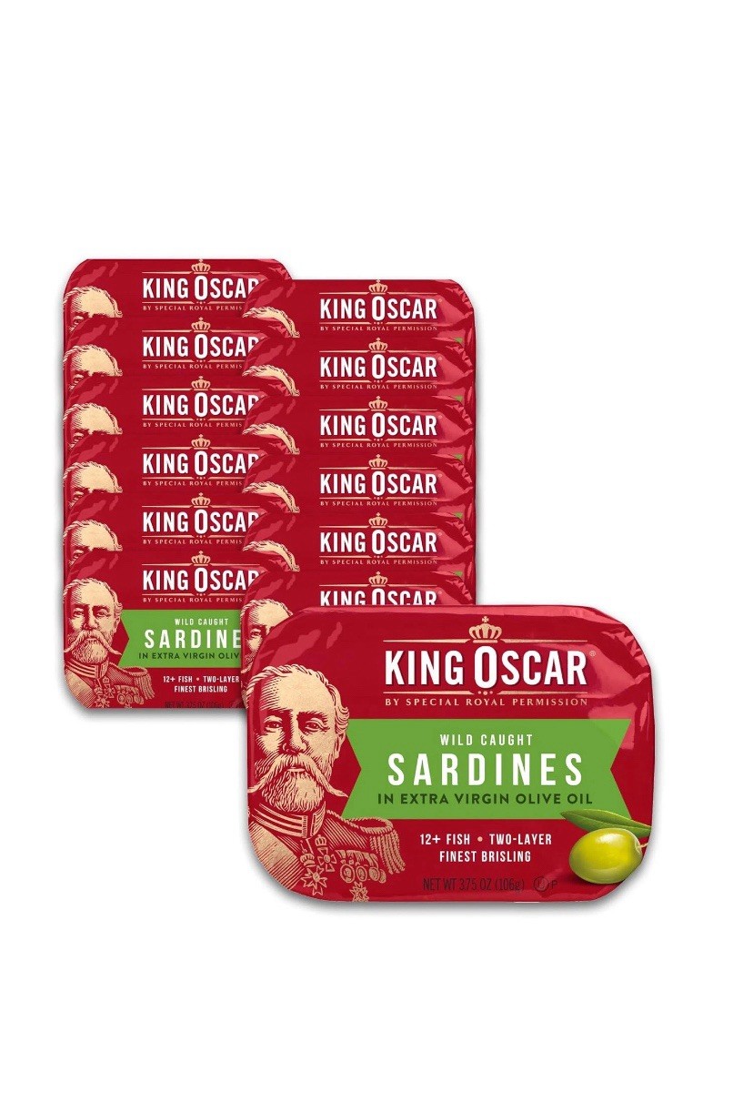 King Oscar Sardines Extra Virgin Olive Oil, 3.75-Ounce Cans (Pack of 12)