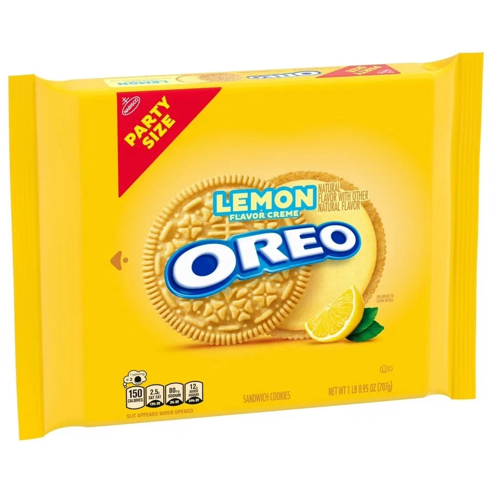 OREO Lemon Creme Sandwich Cookies, Party Size, 24.95 oz….