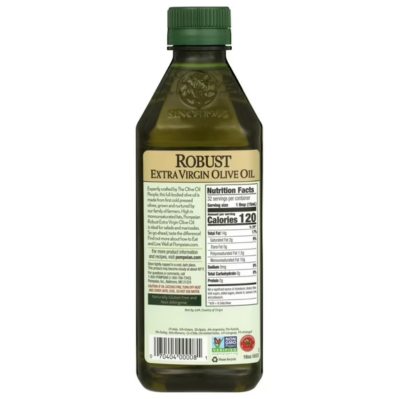 Pompeian Smooth Extra Virgin Olive Oil – 16 fl oz (Pack of 2)