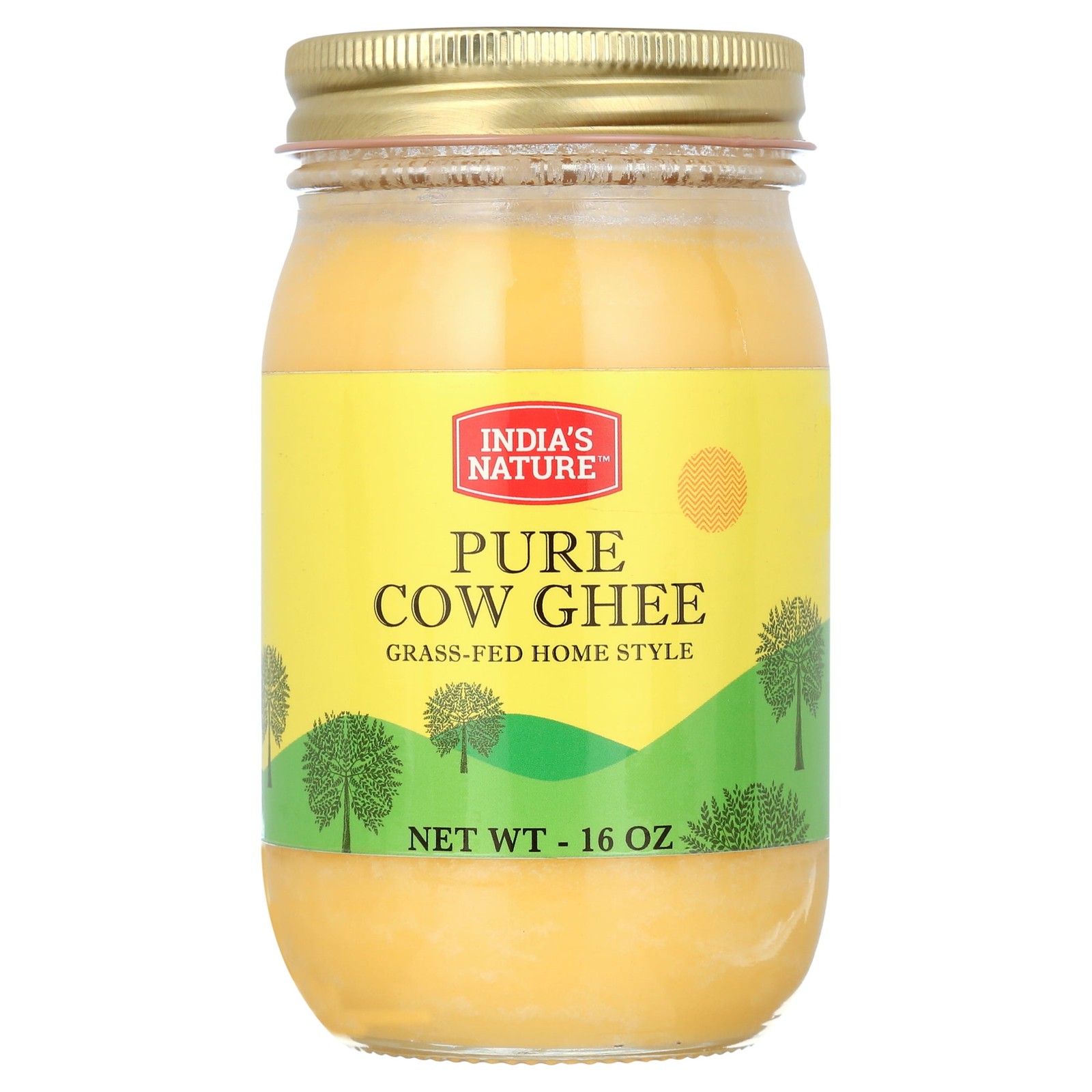India’s Nature Pure Cow Ghee, 16 oz Glass Jar, 1 count, Gluten-Free, Clarified