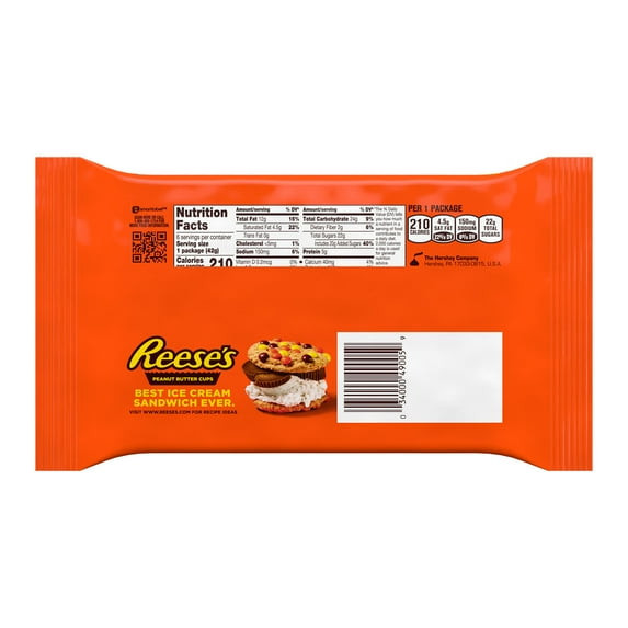 Reese’s Peanut Butter Cups 6 Pack 1.5oz Milk Chocolate Candy Bars Snack Size Bul