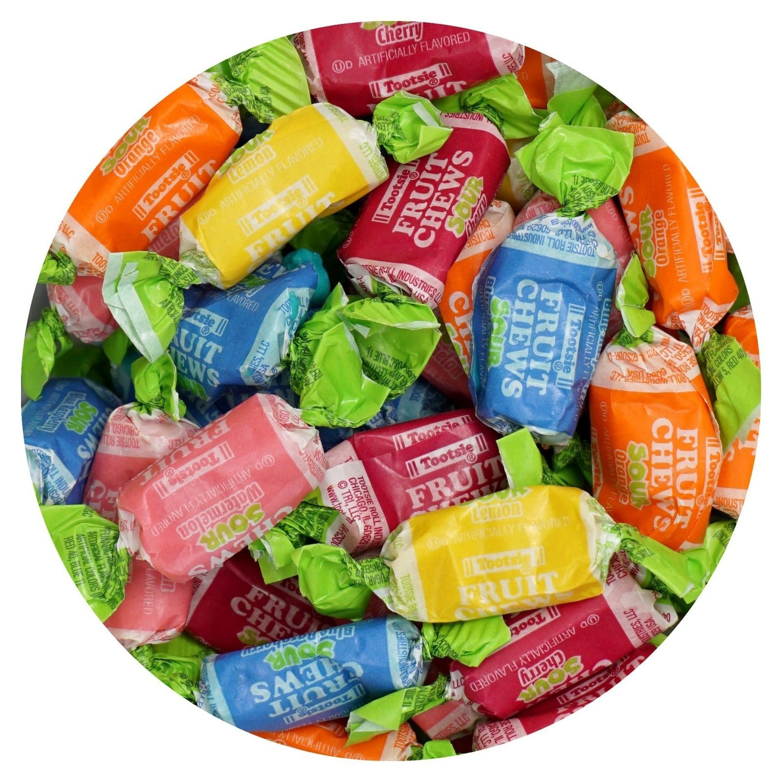 Sour Tootsie Fruit Chews, 1lb Bulk Bag (Approx. 70 Pieces), Mini Chewy Sour…