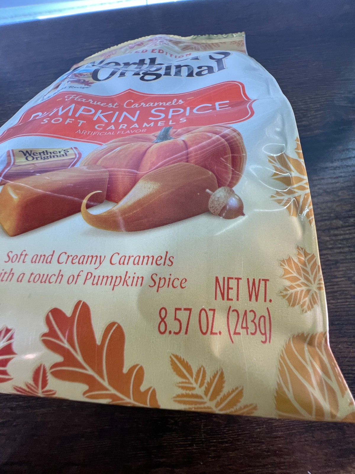 1 x 8.57 oz Werther’s Originals, Harvest Caramels Pumpkin Spice Soft Candy K