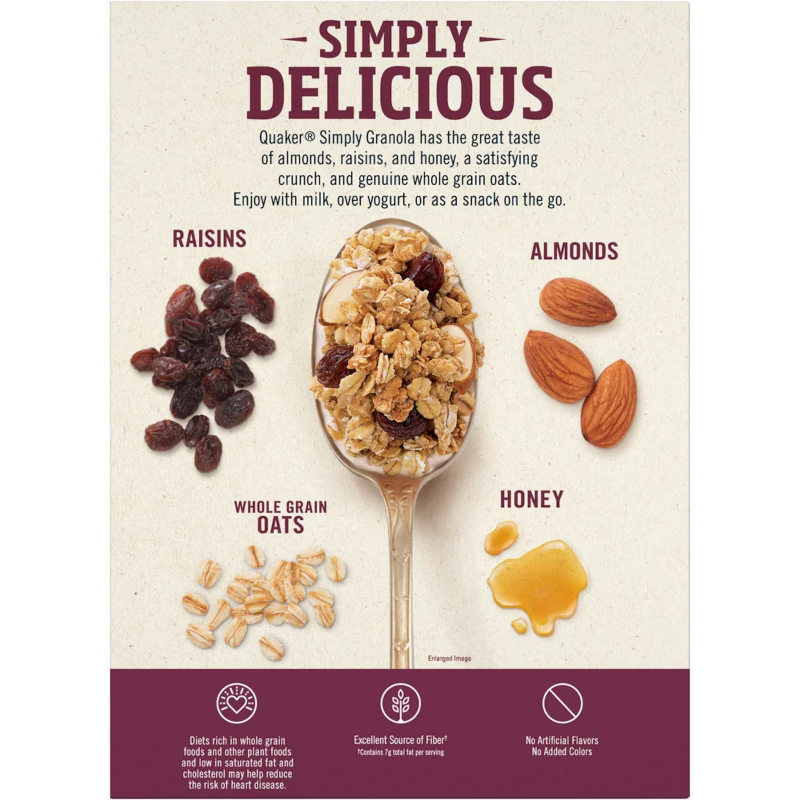 2 Pack Quaker Simply Granola – Oats Honey Raisins Almonds – 48.2 oz Total Bulk