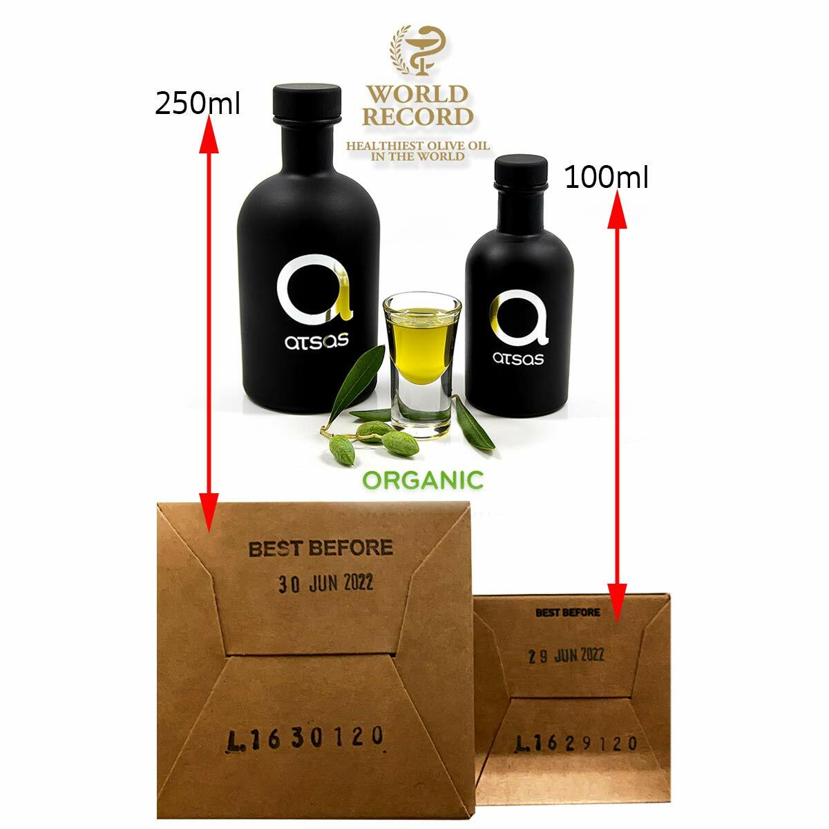 Atsas – Pure Organic Extra Virgin Olive Oil – High Phenolic Content – 250ML