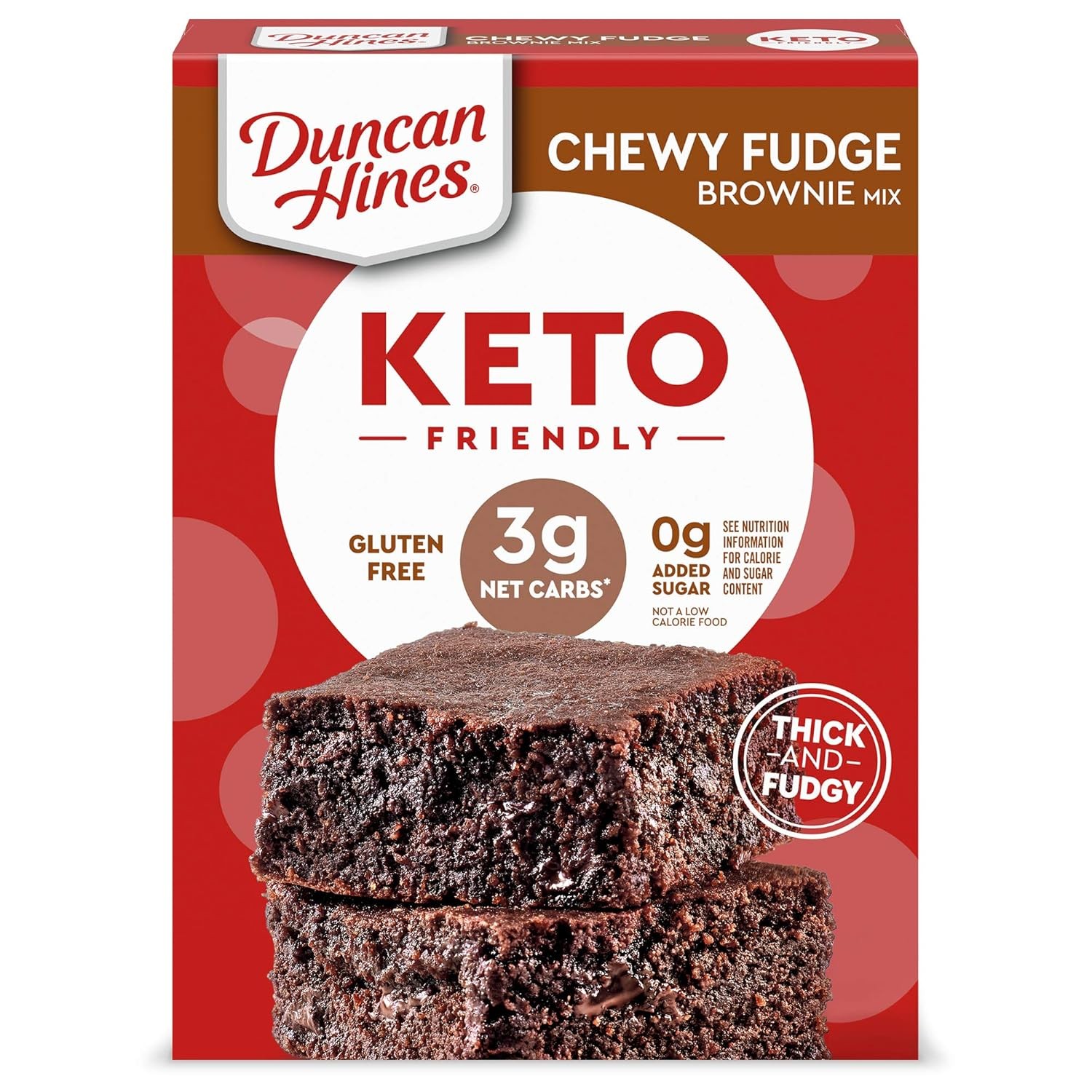 Duncan Hines Keto Friendly Chewy Fudge Brownie Mix, Gluten Free, Zero Sugar Adde