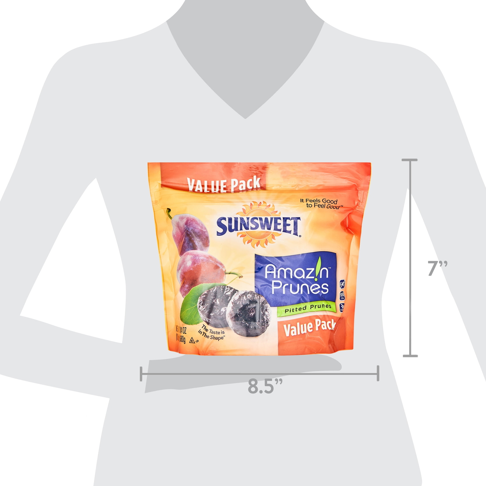24 Oz Sunsweet Amazin Pitted Prunes Shelf-Stable/ Ambient