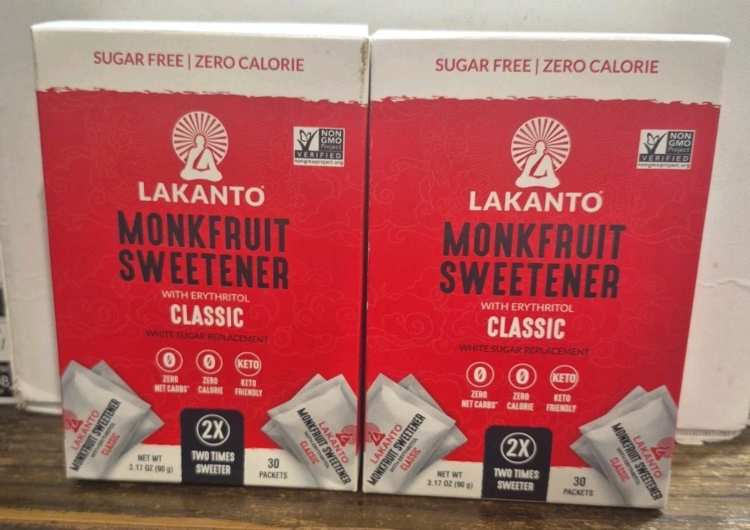 [2]Classic Monk Fruit Sweetener 60 Packets, 0 Calories, Keto/ Diabetic Friendly
