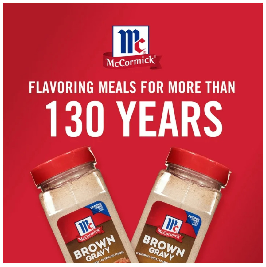 McCormick No Artificial Flavors Brown Gravy Seasoning Mix Bottle, 21.0 oz Bottle