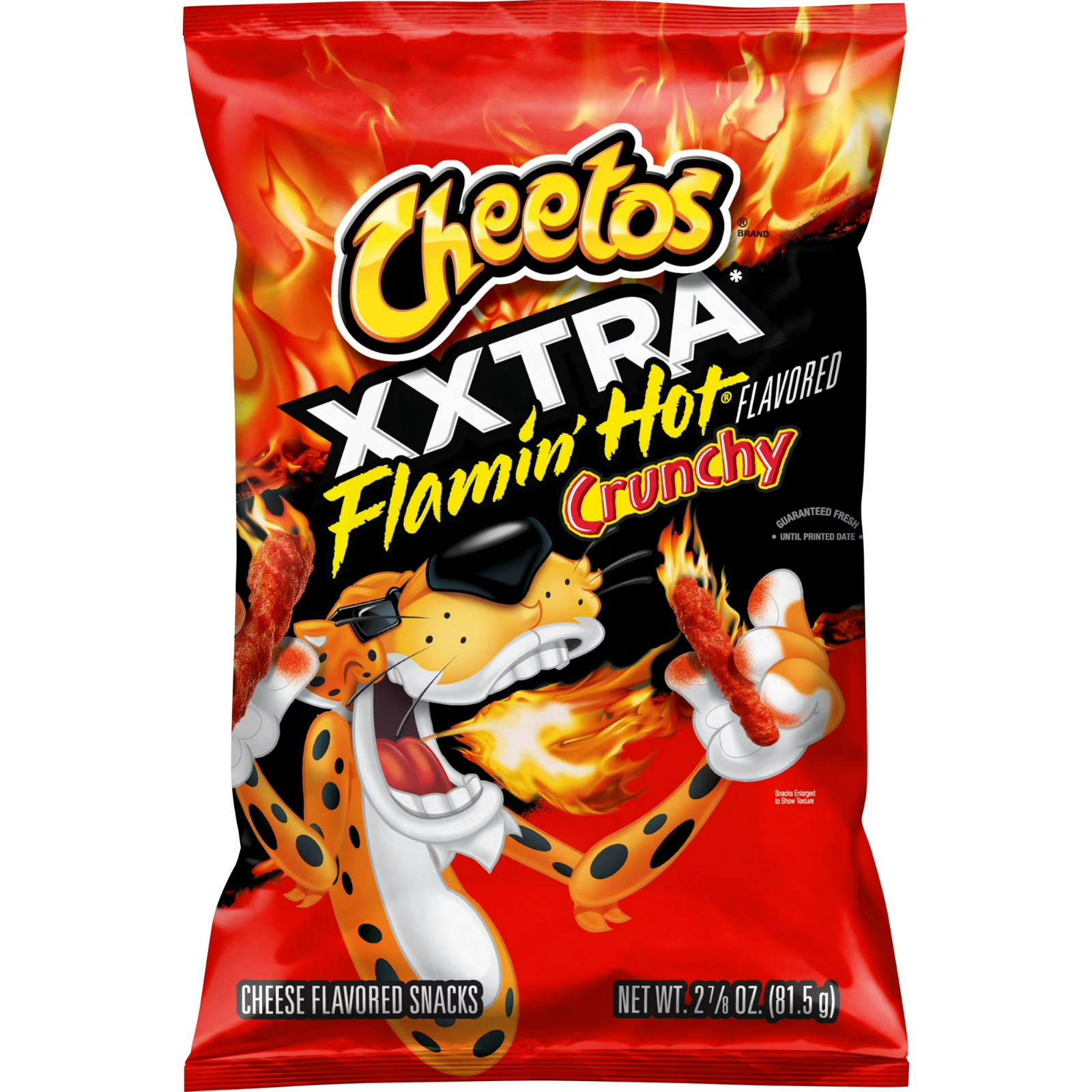 Cheetos Crunchy XXTRA FLAMIN’ HOT Cheese Flavor Snacks Chips 8.5 Oz (1 Bag)