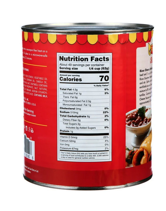 Ricos Gourmet Nacho Cheese Sauce, 107 oz Can, Shelf-Stable