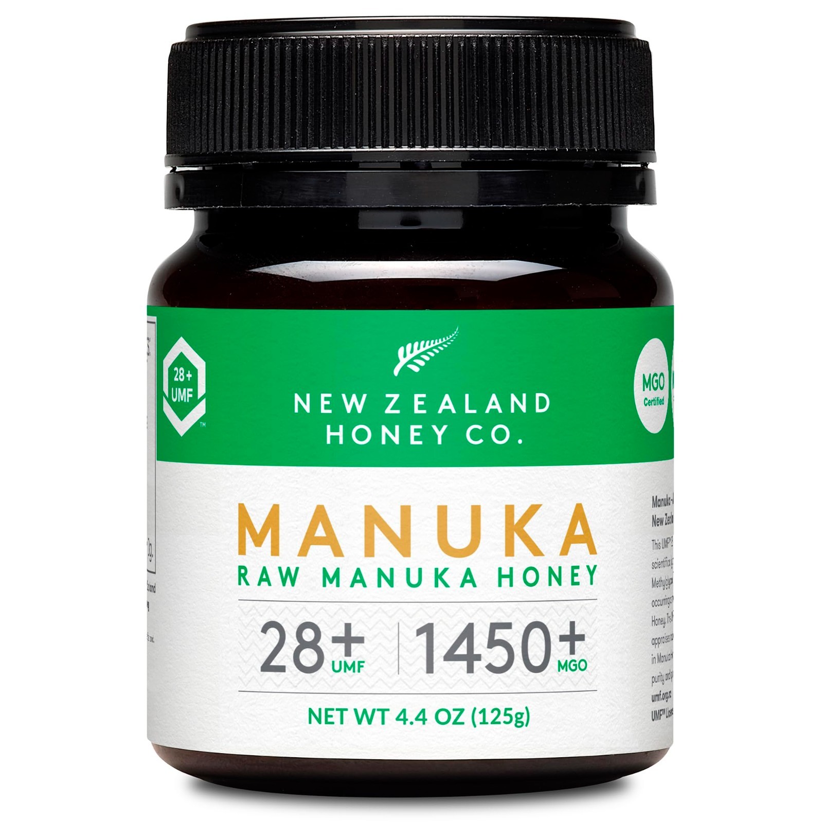 4.4 oz New Zealand Honey Co. Raw Manuka Honey UMF 28+ | MGO 1450+, UMF Certified