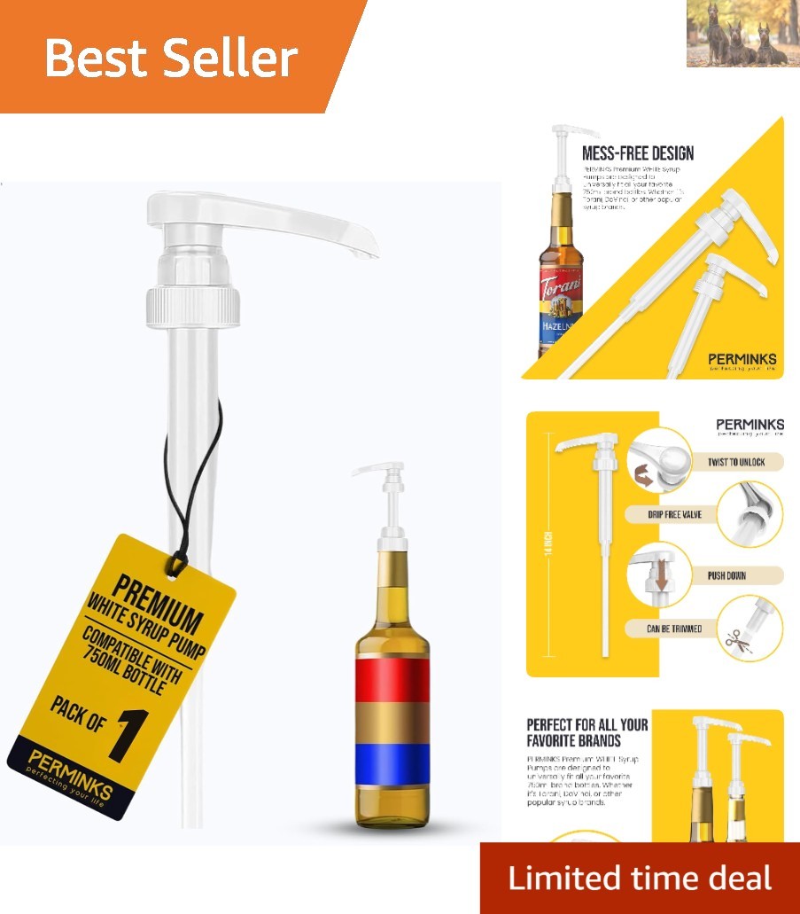 Versatile Syrup Pump in White – Ideal for Torani & Davinci 750ml Bottles