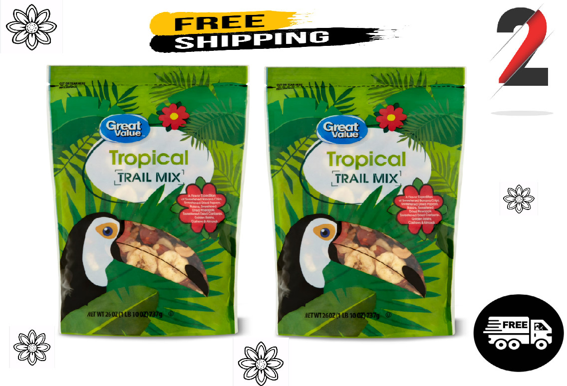 New Great Value Tropical Trail Mix, 26 oz (Pack of 2) Free Shipping