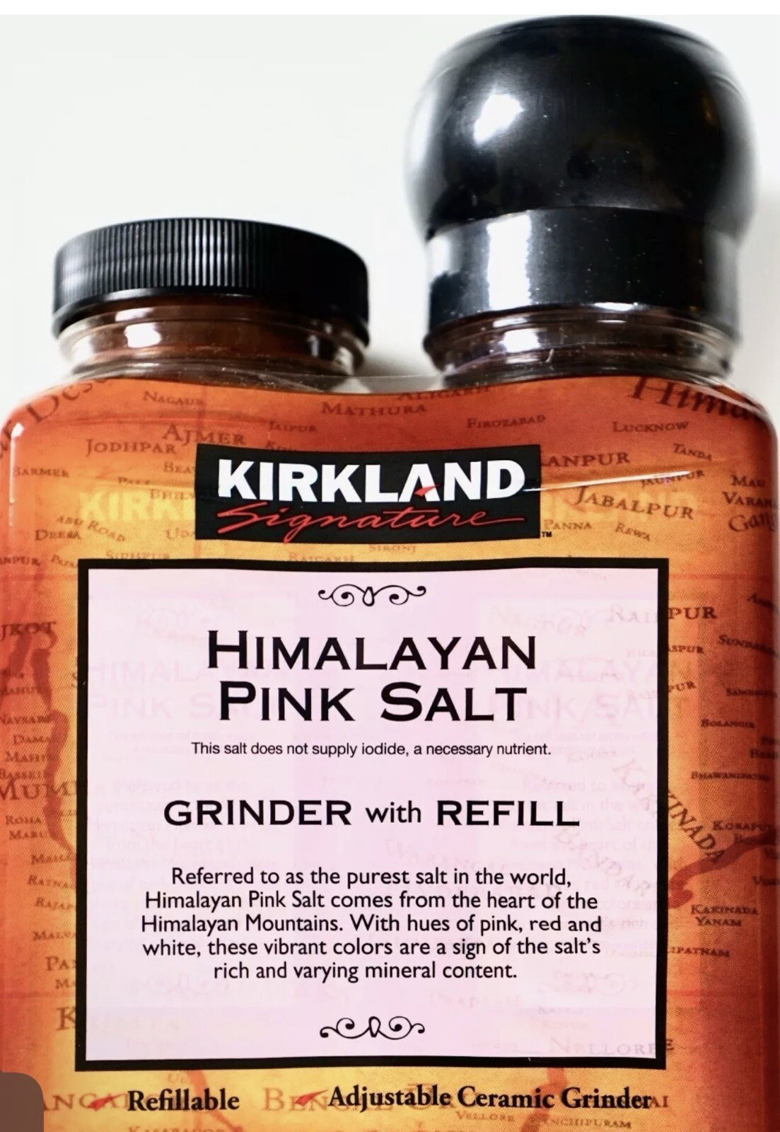 Kirkland Signature Himalayan Pink Sallt Grinder & Refill 1 Lb.10oz
