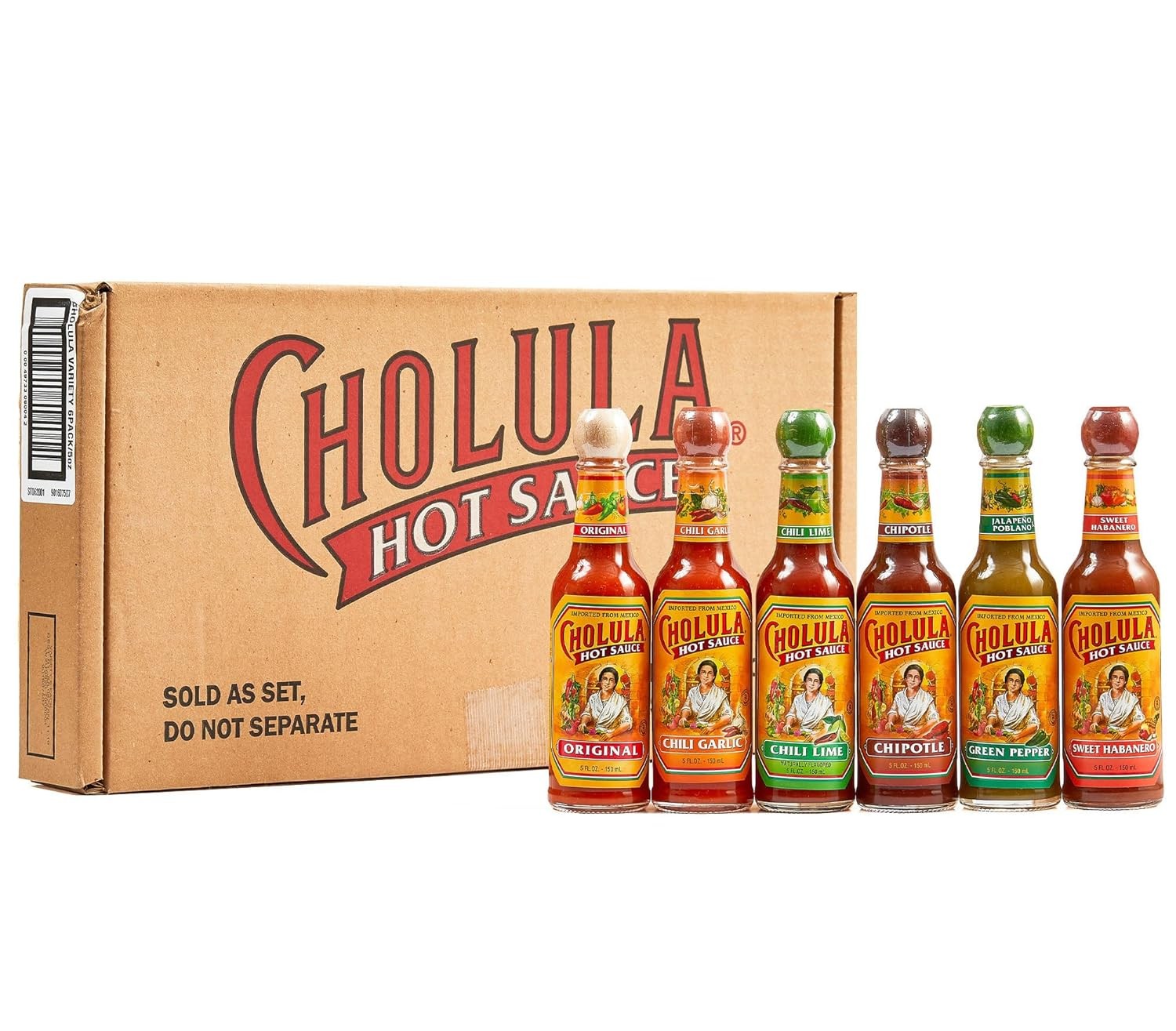 Cholula Hot Sauce Variety Pack, Product of Mexico, Gift Set Includes Six 5 Fl Oz