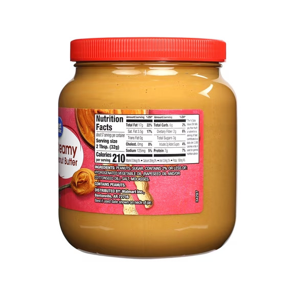 Great Value Creamy Peanut Butter, Spread, 64 oz – Free Shipping