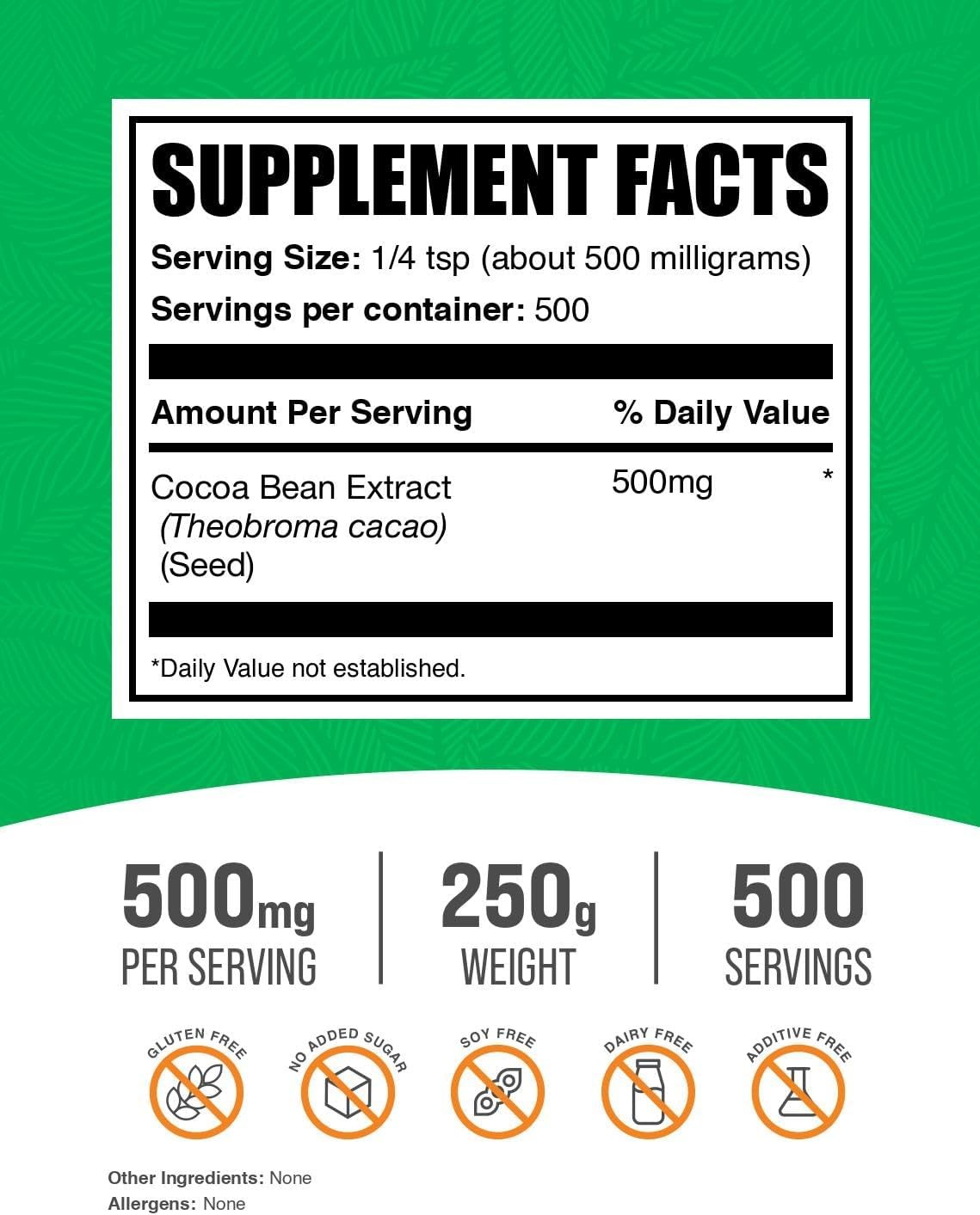 com Cocoa Bean Extract Powder – Cocoa Supplement – Unsweetened, Vegan & Gluten