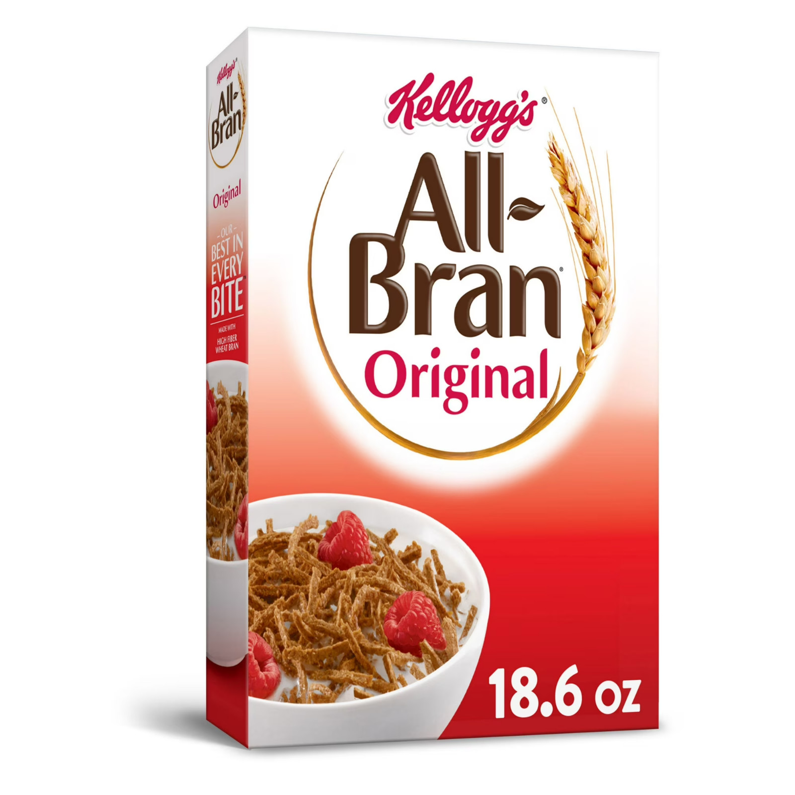 Kellogg’s All-Bran Original Breakfast Cereal Family Size Box, 18.6 oz