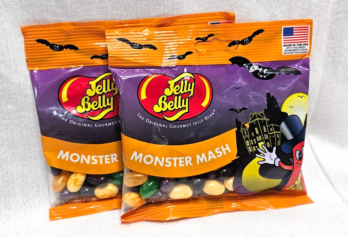 Monster Mash Jelly Belly Original Jelly Beans Candy 3.5 oz Assorted 2 Bags Total