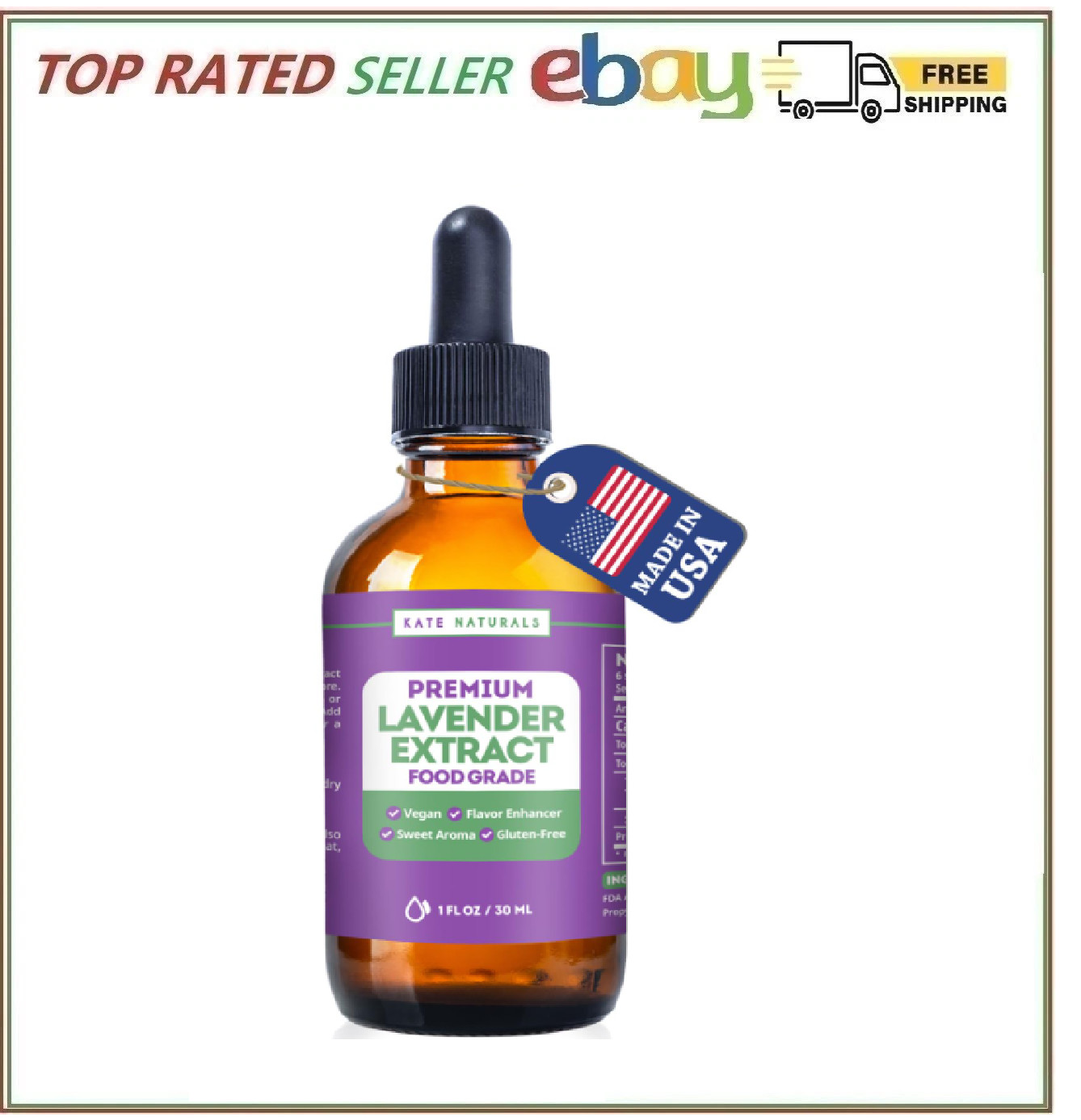 Lavender Extract for Baking, Drinks, Coffee, Lattes. Food Grade Lavender Oil for