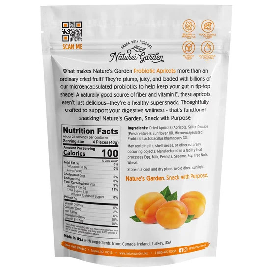 2 Pack Nature’s Garden Probiotic Apricots Plump Dried Fruit 32 oz No Added Sugar
