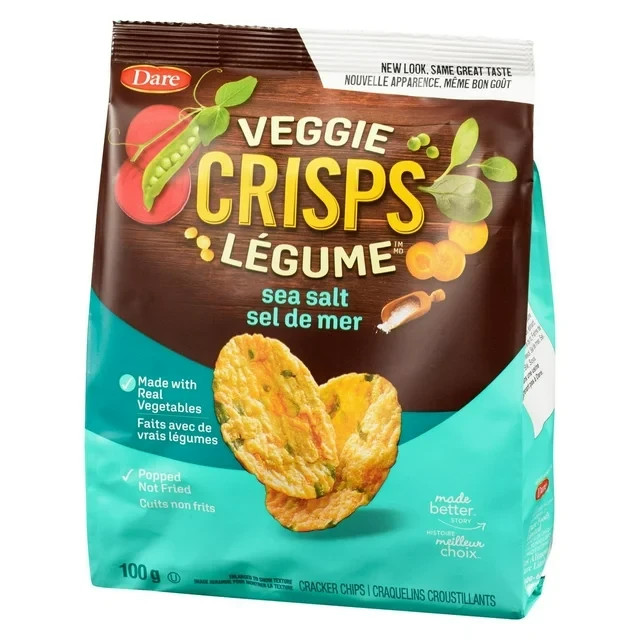 Dare Veggie Crisps Sea Salt Cracker Chips, 100 g PACK 6 – FREE SHIPPING