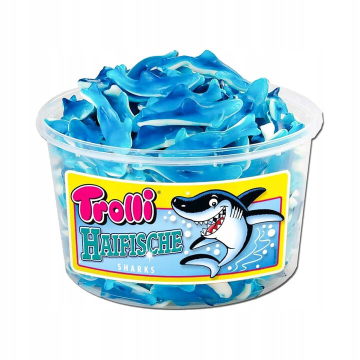 Trolli SHARKS Fruit Flavour Jelly Shape – 1200g ( 150pcs ) / 42.32oz