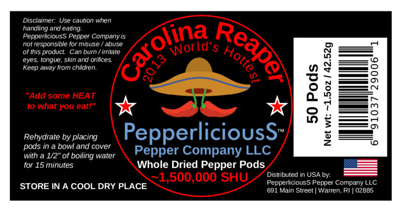 50 DRIED CAROLINA REAPER PEPPER Pods – WORLDS HOTTEST Pepper – Super Hot Quality