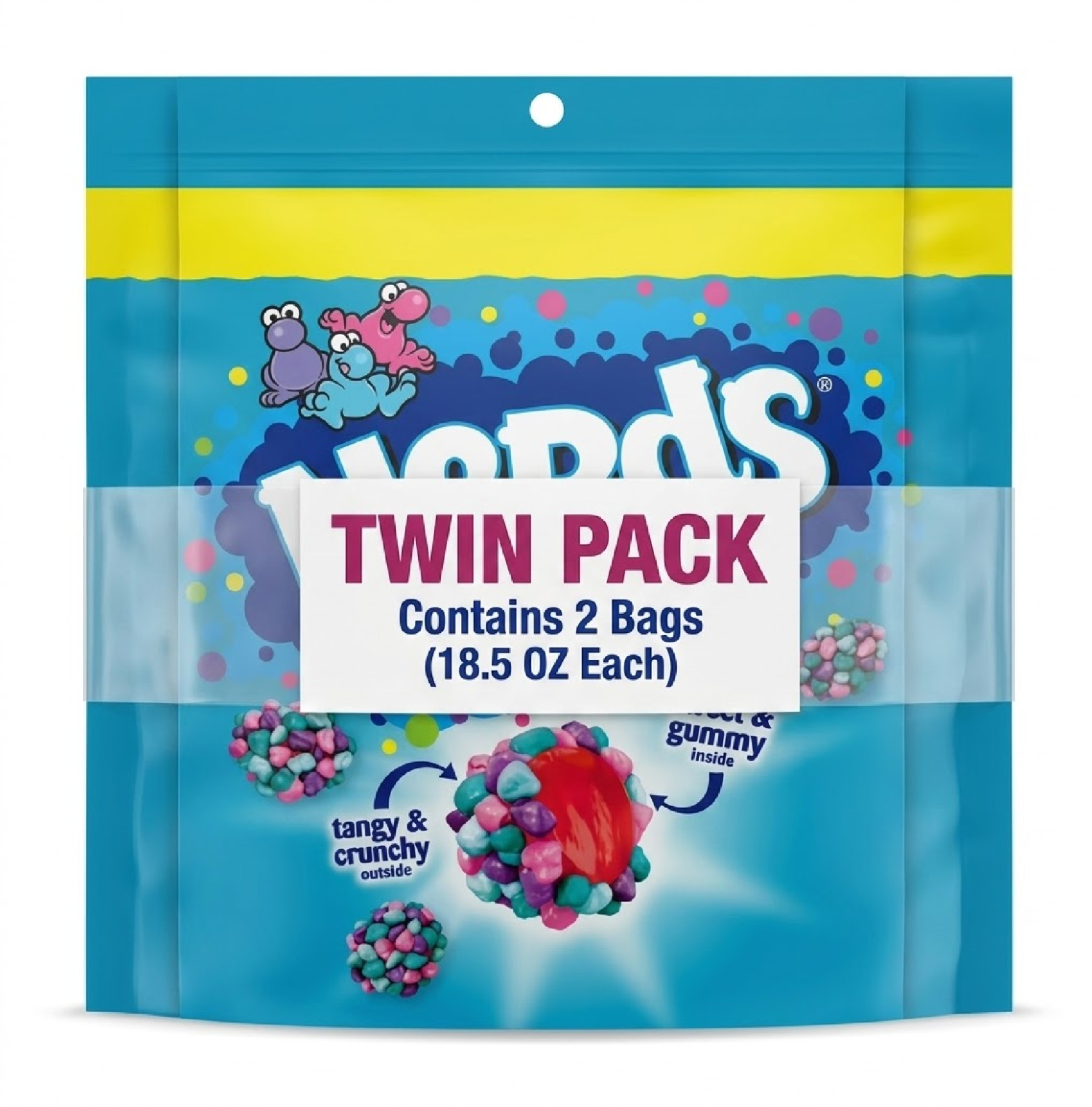 2 pk NERDS Very Berry Gummy Clusters – Crunchy and Chewy Candy, 18.5 oz Bag
