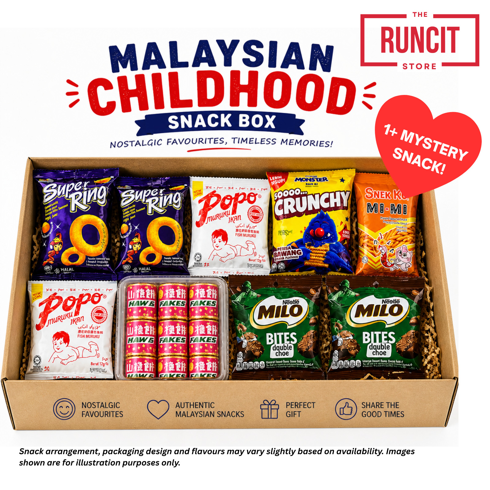 Malaysian Childhood Snack Box | Asian Nostalgic Snacks Gift Set 10 Items