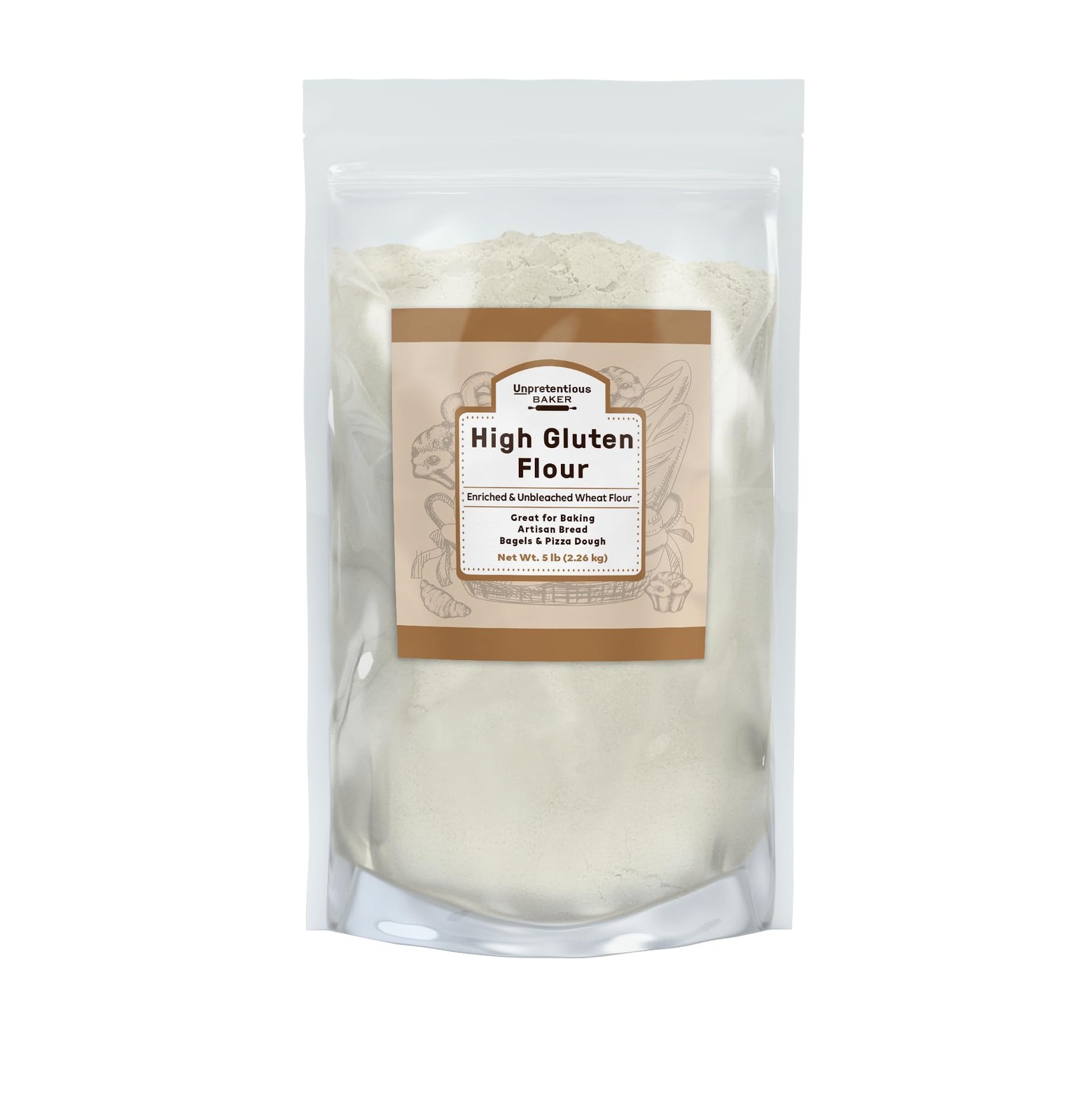 High Gluten Flour, (5 lb), Artisan Bread, Bagels, Pizza