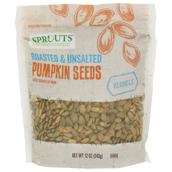 2 Pack – Sprouts Roasted Unsalted Pumpkin Seed Kernels 12 oz