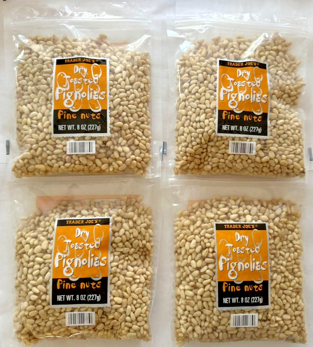 4 Packs of New Trader Joe’s Dry Toasted Pignolias Pine Nuts 8oz Each X 4 Bags