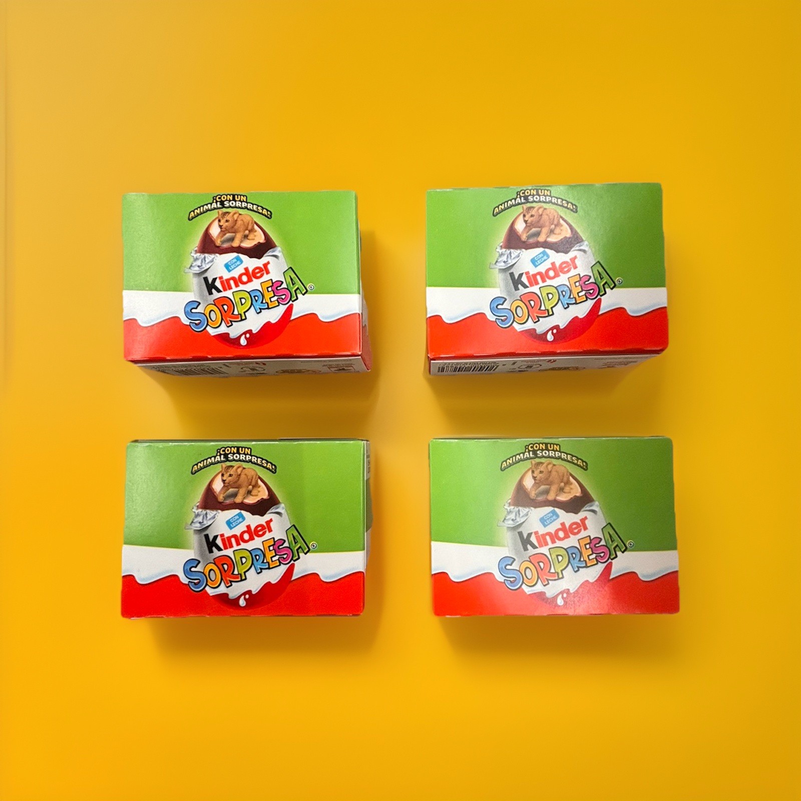 4-Pack Kinder Surprise Chocolate Eggs (2pc Boxes) (20g Eggs) (Animal Kingdom)