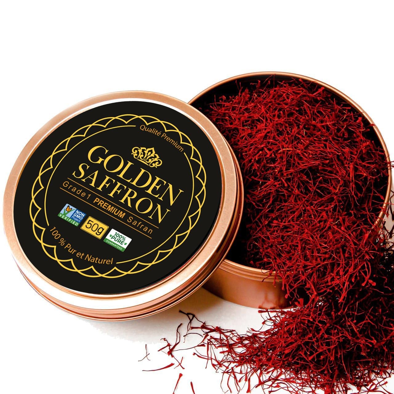 Golden Saffron, Finest Pure Premium All Red Saffron Threads, Grade A+ Super N…