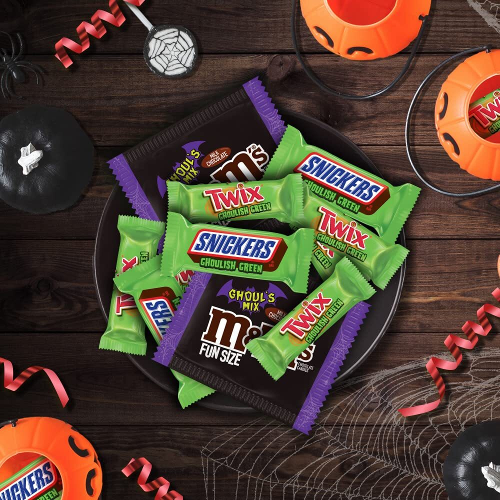 M&M’S – SNICKERS – TWIX Ghoulish Green MILK CHOCOLATE ASSORTED – VALUE MIX PACK!