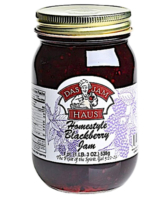 Blackberry or Black Raspberry Homestyle Jam 16oz 1 Pint All Natural Ingredients