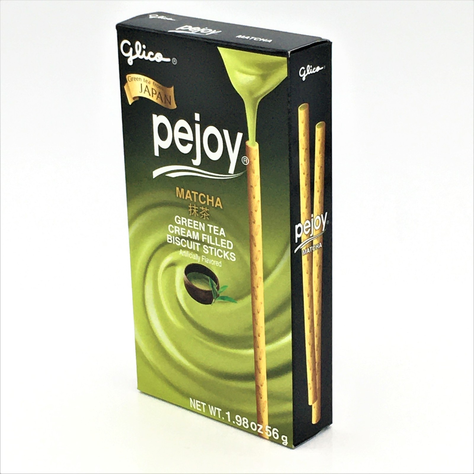 Glico Pejoy Matcha Green Tea Cream Filled Biscuit Sticks 1.98oz/ 56g