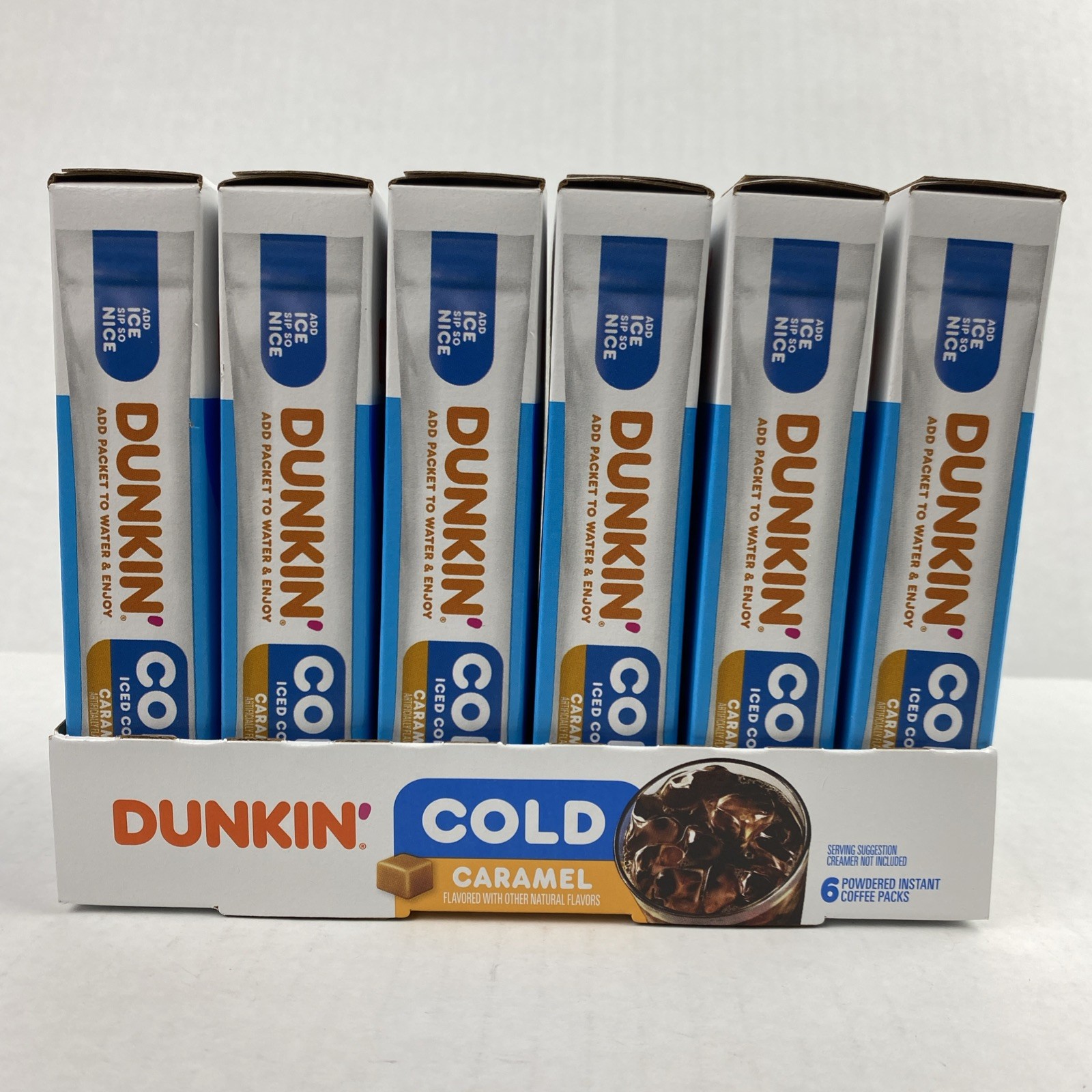 Dunkin’ Cold Iced CARAMEL Coffee Instant Powdered 6 Boxes 36 Packets Total *READ