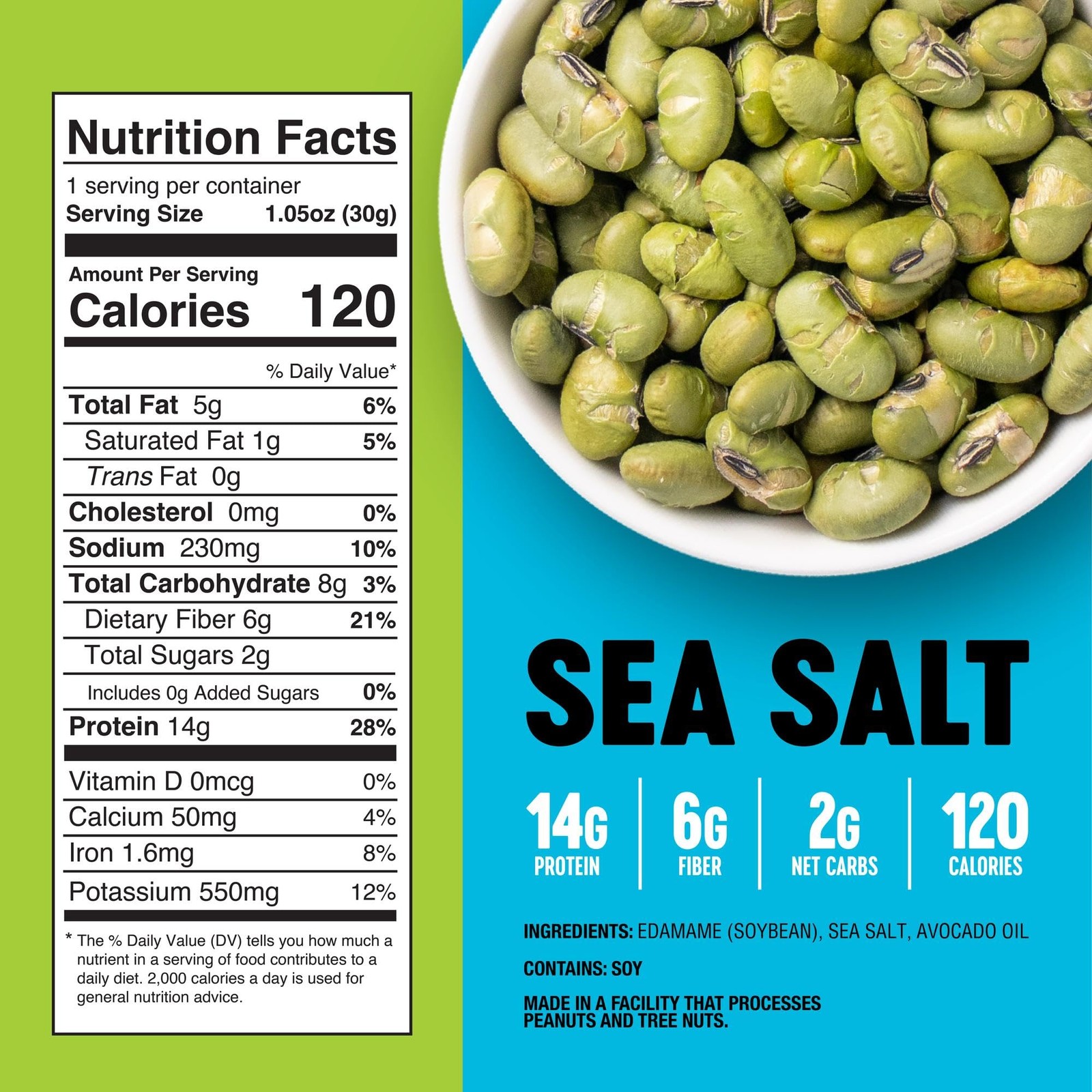The Only Bean Crunchy Roasted Edamame Beans Sea Salt Keto Snacks 2g Net Hi…