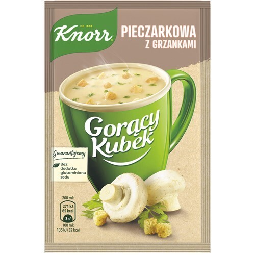 KNORR Instant Soup «Champignon Soup with Toasts» Hot Mug COOKING 100% POLAND