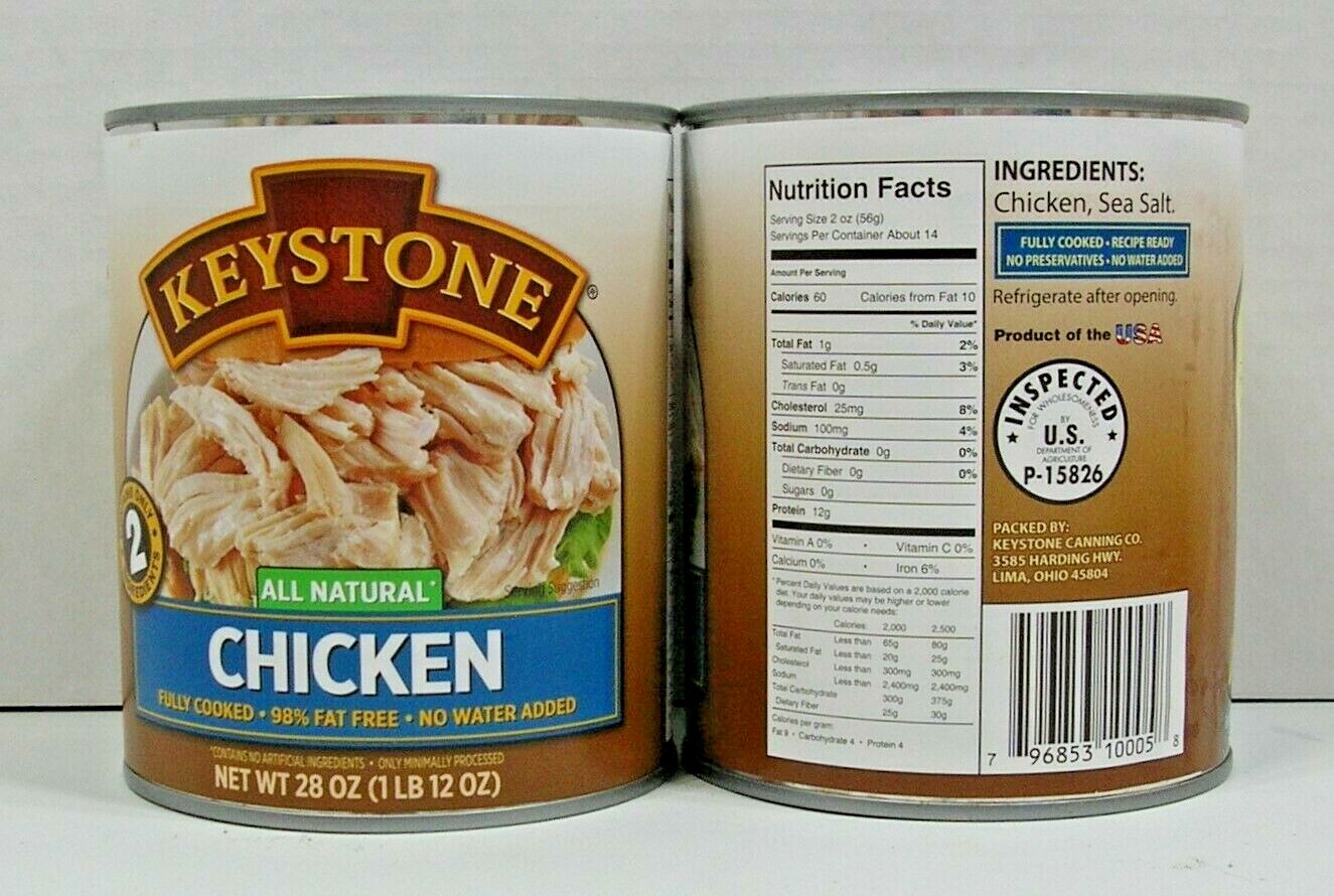 (6 Cans) Keystone ALL NATURAL (3) Beef (1) Chicken (1) Ground Beef (1) Pork 28oz