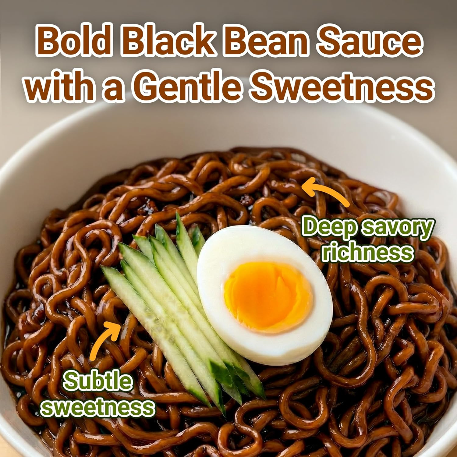 Nongshim Chapagetti Jjajang Noodles, Square Bowl Ramyun Instant Noodles with Sau