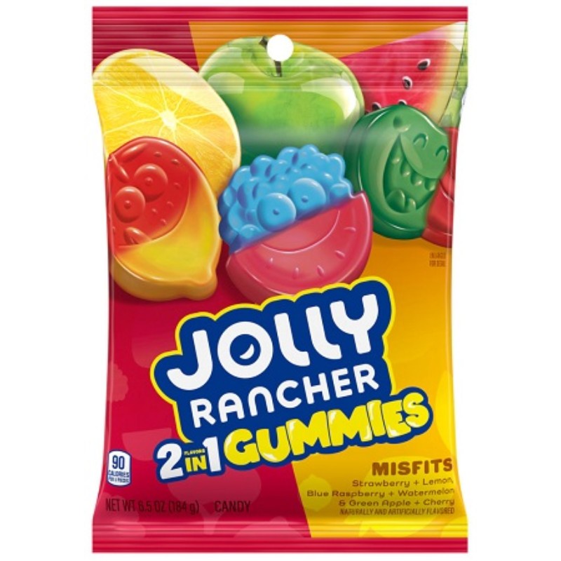 Jolly Rancher 2in1 Gummies Misfits Peg Bag