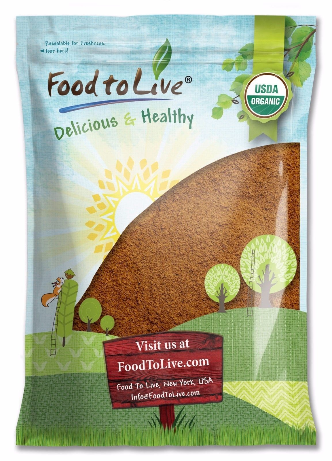 Organic Cocoa Powder – Non-GMO, Kosher, Vegan – by Food To Live