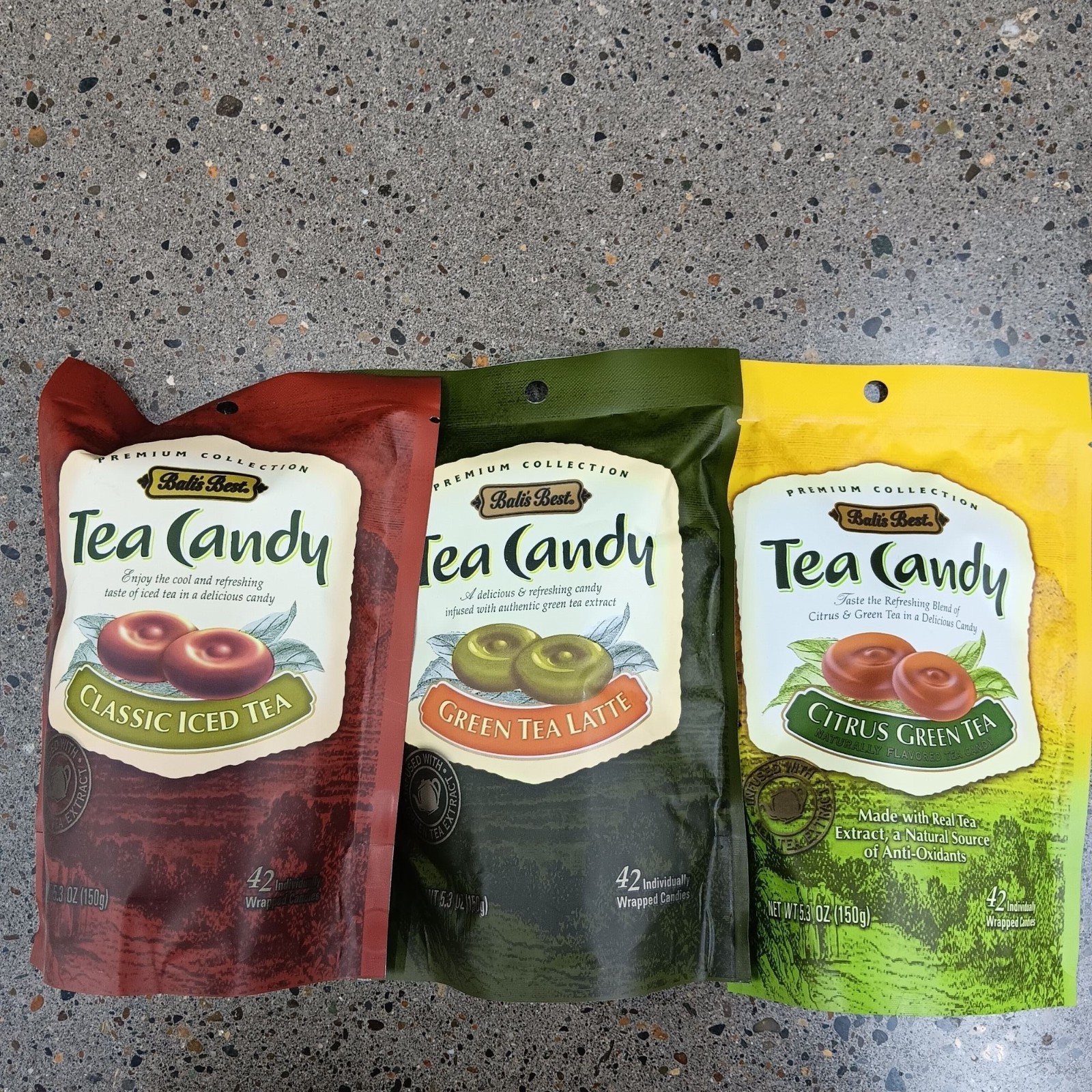 Balis Best Tea Candy 3 Pack Classic Iced Tea Green Tea Latte Citrus Green Tea