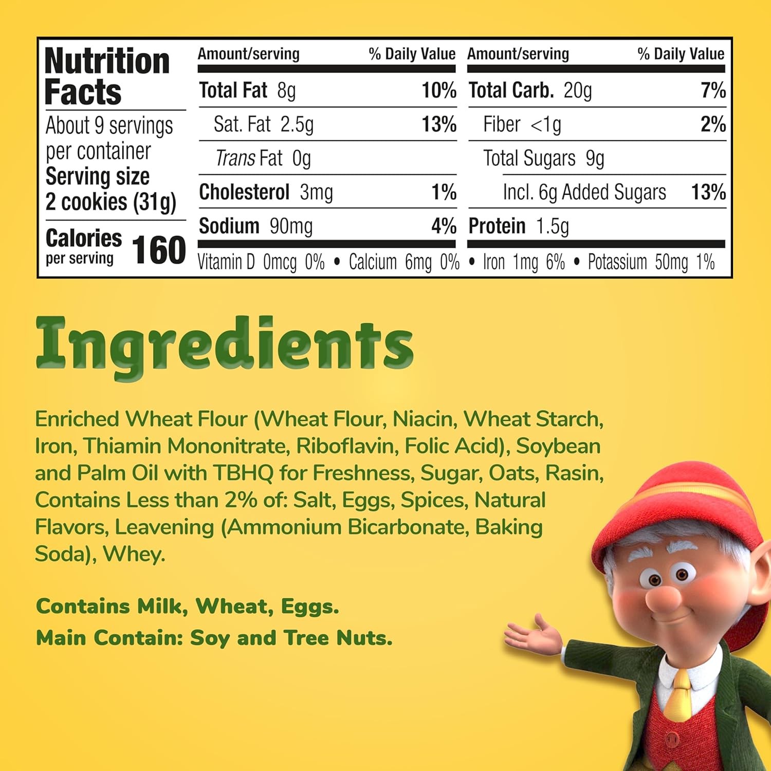 Oatmeal Raisin Shortbread Keebler Sandies 9.8 oz
